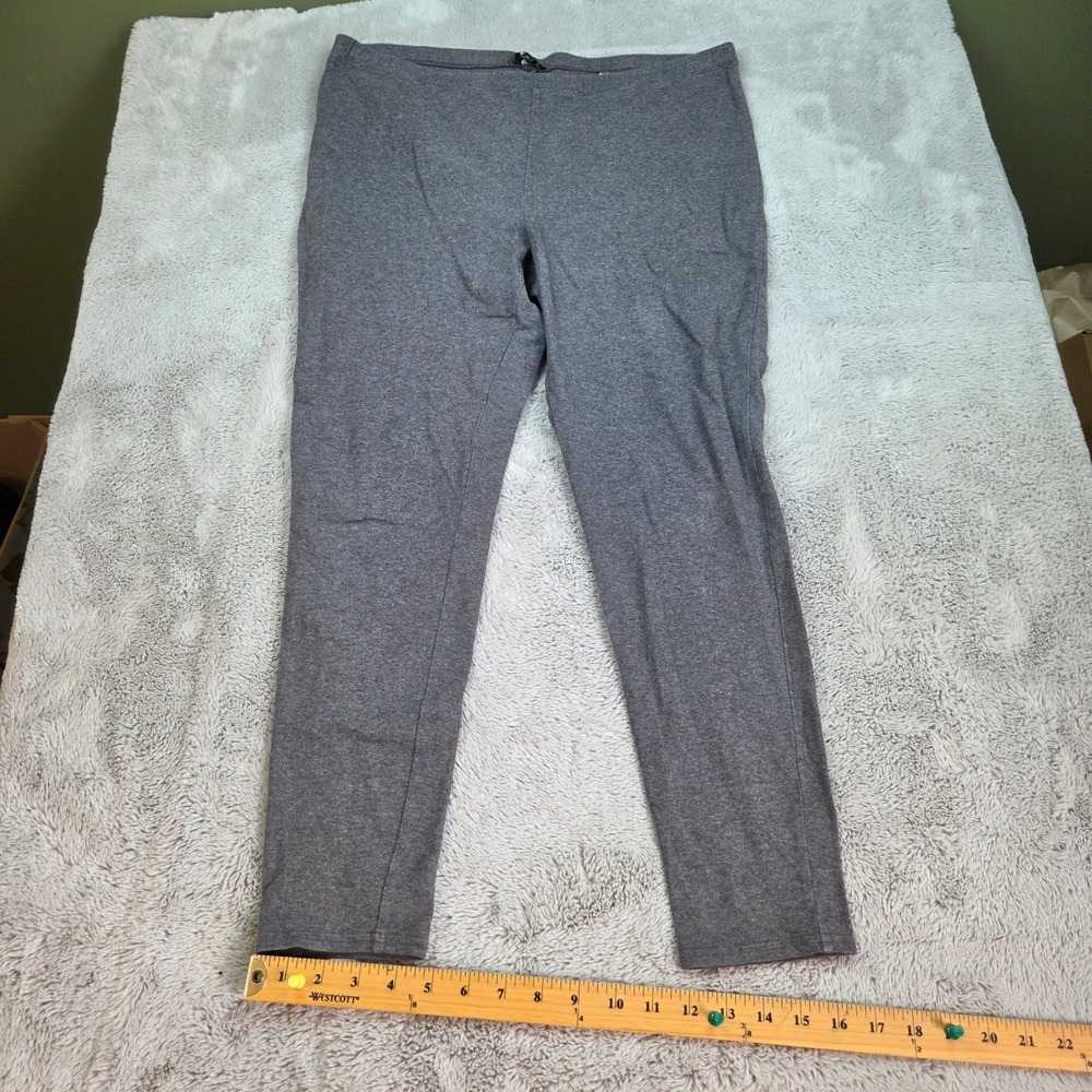 Talbots Ankle Leggings Womens XL Stretch Cotton Jersey Slim Fit Solid Grey Pants